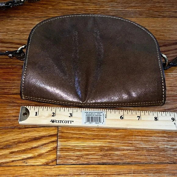 Free People crossbody purse brown metallic sparkly western country boho cowgirl - Picture 7 of 11